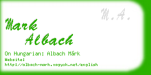 mark albach business card